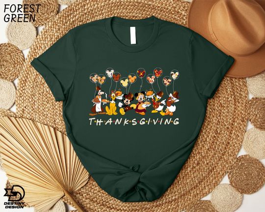 Mickey And Friends Thanksgiving Shirt, Disney Thanksgiving T-Shirt, Happy Thanksgiving Tee, Fall Season, Gift For Thanksgiving