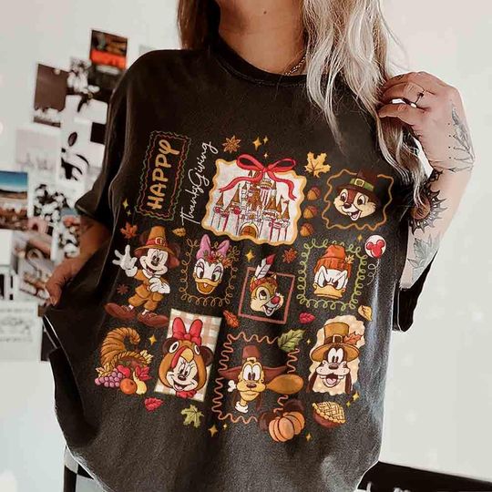 Disney Mickey Thanksgiving Party 2025 Shirt, Disney Mickey And Friends Group Thanksgiving Shirt, Disneyland Fall Vibes Shirt