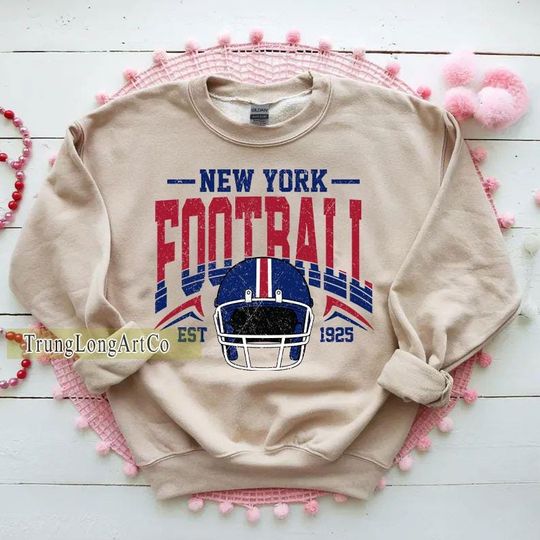 Discover Vintage New York Football Sweatshirt, Football Fan Gift, Game Day Sweatshirt