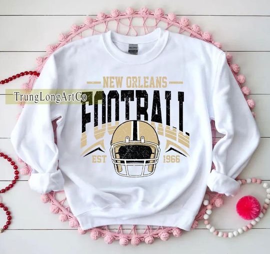 Discover Vintage New Orleans Football Sweatshirt, Football Fan Gift, Game Day Sweatshirt