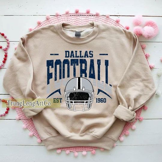 Discover Vintage Dallas Football Sweatshirt, Football Fan Gift, Game Day Sweatshirt