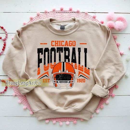 Discover Vintage Chicago Football Sweatshirt, Football Fan Gift, Game Day Sweatshirt
