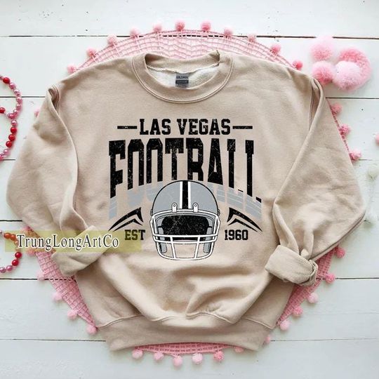 Discover Vintage Las Vegas Football Sweatshirt, Football Fan Gift, Game Day Sweatshirt
