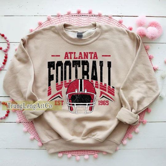 Discover Vintage Atlanta Football Sweatshirt, Football Fan Gift, Game Day Sweatshirt