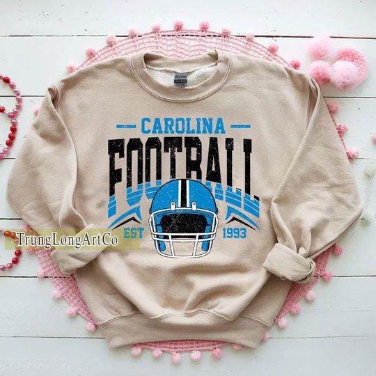 Discover Vintage Carolina Football Sweatshirt, Football Fan Gift, Game Day Sweatshirt