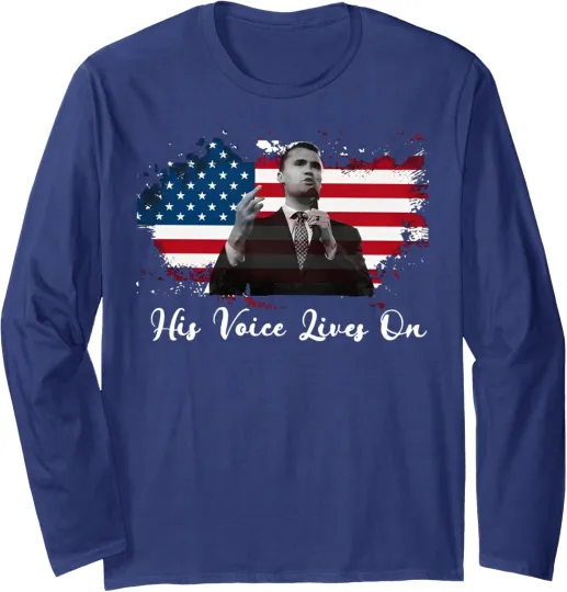 Discover His Voice Lives On American Flag Long Sleeve T-Shirt