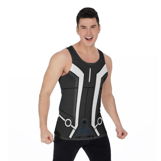 White Tron Legacy Tank Top, Sam Flynn Costume, Halloween Cosplay, Running Shirts, Mini Marathon Outfits, Family and Friends, Sci Fi Movie