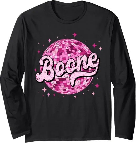 Retro Boone Long Sleeve T-Shirt with First Name I Love Boone 80s Vintage