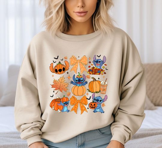 Discover Coquette Bow Thanksgiving Sweatshirt, Stitch Thanksgiving Sweatshirt, Disney Fall Sweatshirt, Autumn Sweatshirt, Thanksgiving Gift