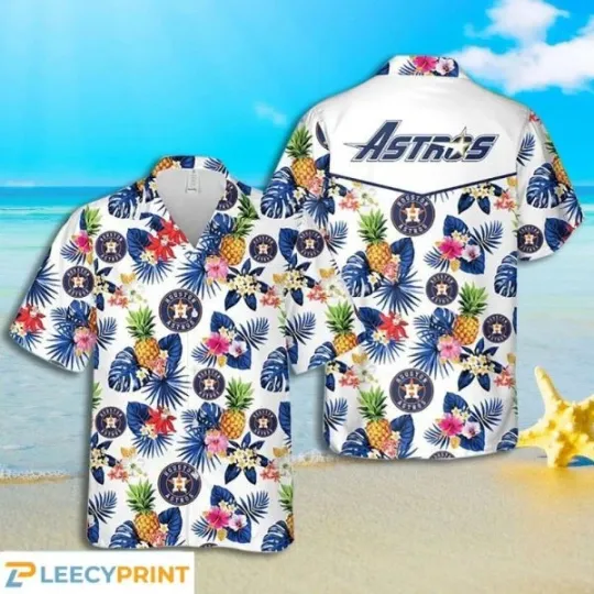 Houston Baseball Pineapple Tropical Pattern Hawaiian Shirt , Gift for Fan