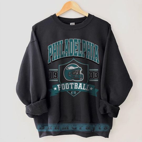 Discover Philadelphia Football Sweatshirt, Vintage American Crewneck, Football Fan Gifts, Game Day Football Shirt, Custom Football Sweatshirt