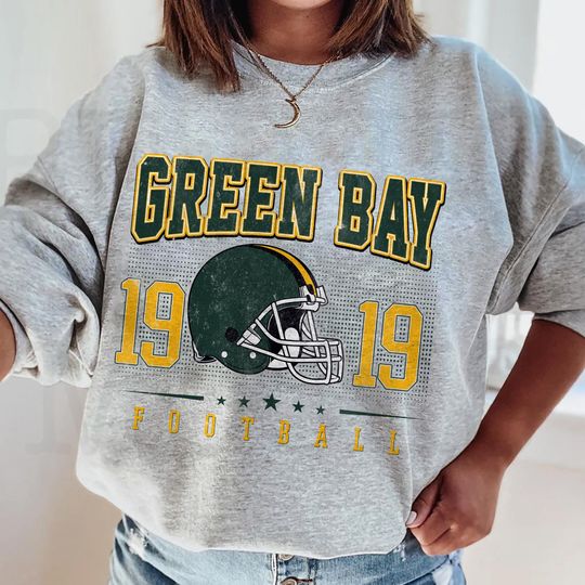 Discover Vintage Green Bay Football Sweatshirt, Game Day Shirt, 90s Style Team Football Shirt, Sunday Green Bay, Gift For Fan