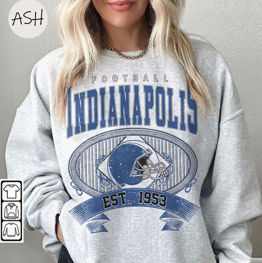 Discover Vintage 90s Style Indianapolis Football Sweatshirt, Game Day, Indianapolis Team Football Shirt, Sunday Indianapolis, Indianapolis Football