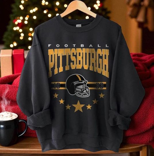 Discover Pittsburgh Football Sweatshirt, Pittsburgh Shirt Retro Style 90s Vintage Unisex Crewneck, Graphic Tee Gift For Football Fan Sport.