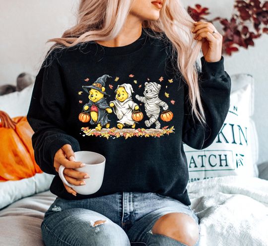 Discover Ghost Pooh Sweatshirt, Pooh Bear Halloween Sweatshirt, Spooky Pooh Sweatshirt, Winnie The Pooh Sweatshirt, Disney Halloween Sweatshirt