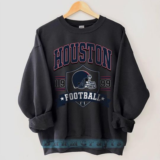 Hoston Football Sweatshirt, Vintage American Crewneck, Football Fan Gifts, Game Day Football Shirt, Custom Football Sweatshirt