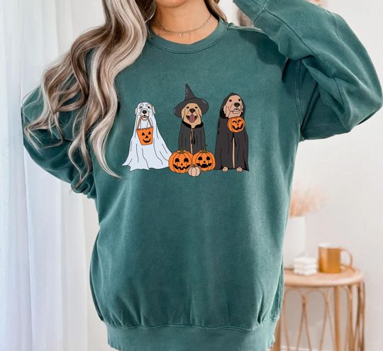 Discover Halloween Dog Sweatshirt, Ghost Dog Sweatshirt, Dog Lover Gift, Spooky Season Gift, Halloween Sweatshirt