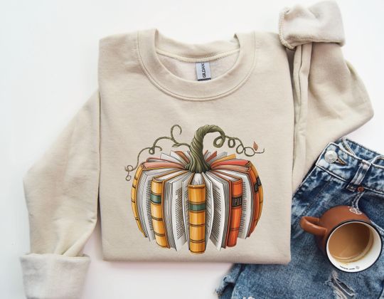 Discover Fall Book Pumpkin Sweatshirt, Autumn Sweater, Book Lover Sweatshirt, Pumpkin Book Sweatshirt, Teacher Fall Sweatshirt, Fall Pumpkin
