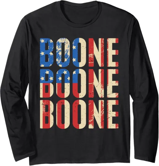 Discover Boone Family I Love Boone Personalized Vintage Long Sleeve T-Shirt