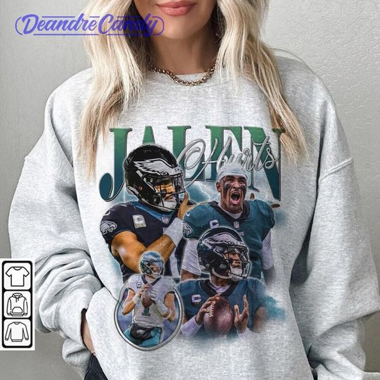 Discover Jalen Hurts Philadelphia Football Shirt, Vintage Football 90s Sweatshirt, Fan Football Game Day