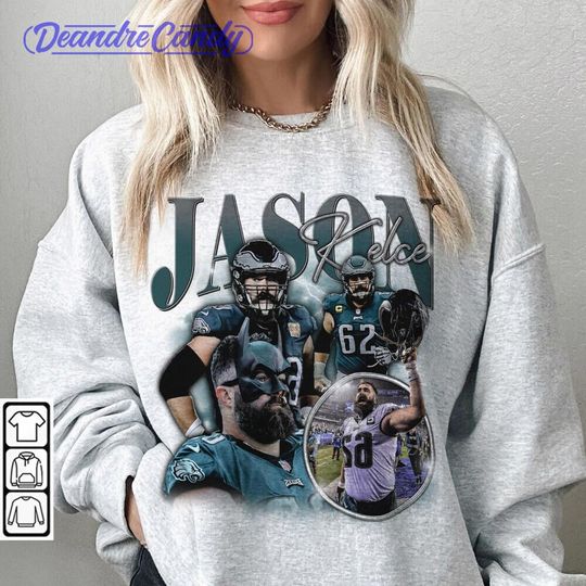 Discover Jason Kelce Philadelphia Football Shirt, Vintage Football 90s Sweatshirt, Fan Football Game Day