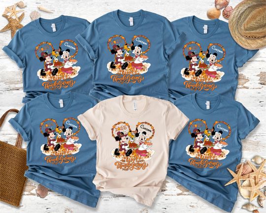 Discover 2025 Disney Mickey And Friends Thanksgiving Shirt,Thanksgiving Fall Trip,Disney Family Thanksgiving Matching Disney Gift Shirt,Disney Custom