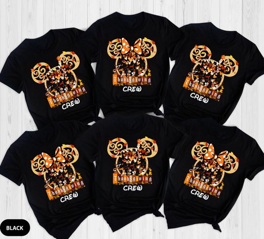 Disney Thanksgiving Crew Shirt, Minnie and Mickey Ear Shirt, Minnie Thanksgiving Shirt, Hello Fall Shirt, Thanksgiving Dinner Grateful Shirt