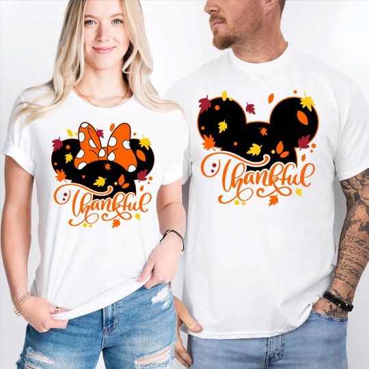 Discover Disney Family Thankful Shirt, Mickey Thanksgiving, Minnie Thanksgiving, Thankful Shirt, Thankful Minnie Shirt, Family Thanksgiving Shirt