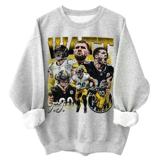 T.J. Watt Shirt, Football American Graphic Vintage, Football 90s Bootleg Inspired Gift Fan Unisex Sweatshirt