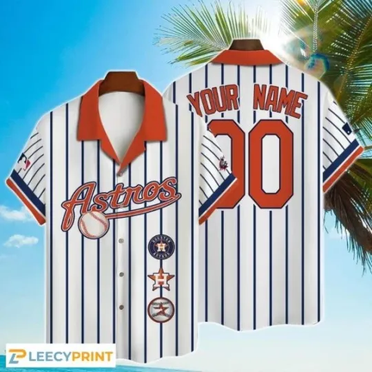 Discover Custom Name And Number Houston Baseball Cool Hawaiian Shirt, Gift for Fan
