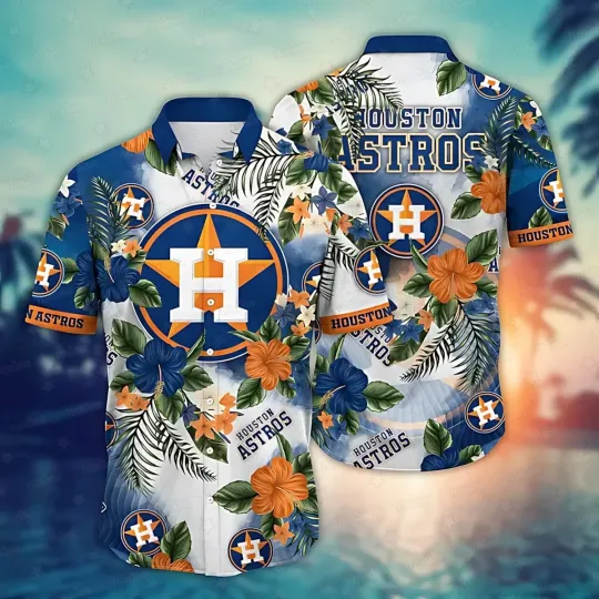 Discover Houston Baseball Tropical Floral Burst Hawaiian Shirt Summer Aloha, Gift for Fan