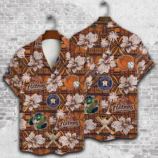 Discover Houston Baseball Tribal Play Summer Aloha Unisex Hawaiian Shirt, Gift for Fan