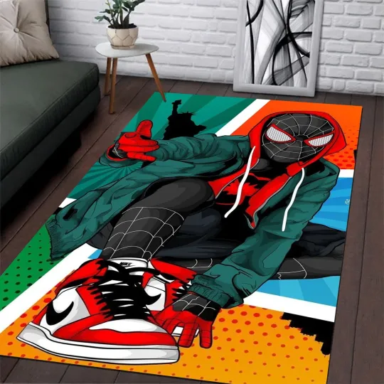 Spiderman Rug,Spiderman and Sneakers Rug,Amazing Spiderman Rug