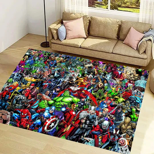 Discover Marvel Rug,Marvel Characters Rug,Cartoon Rug