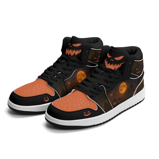 Halloween Shoes for Men & Women Spooky Pumpkin Sneakers Halloween Outfit Jack-O-lantern Shoes Halloween Costume Sneakers Halloween Gift