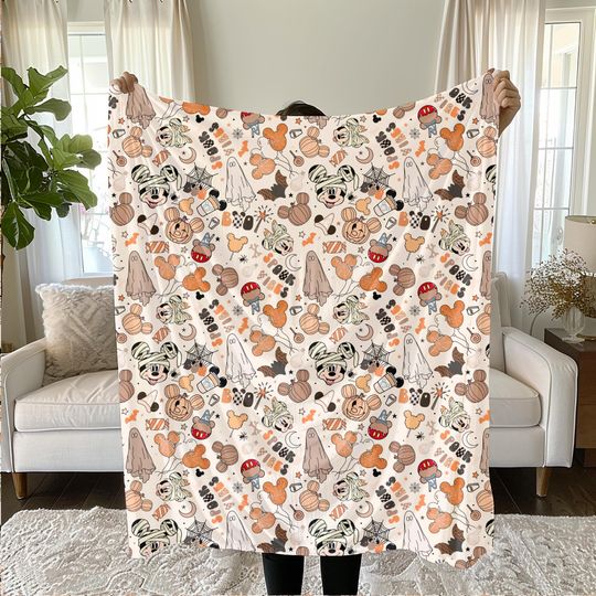 Discover Mickey Mouse Halloween Baby Blanket, Baby Shower Gift, Customizable Blanket, Disney Blanket, Disney Home Decor, Mickey Sherpa Blanket