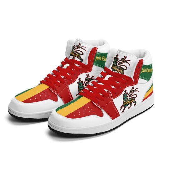 Discover Rastafari Lion of Judah Shoes For Men & Women Rastafari Sneakers Rasta Color Flag Clothing Reggae Trainers Sneakers Jamaica Basketball Shoes