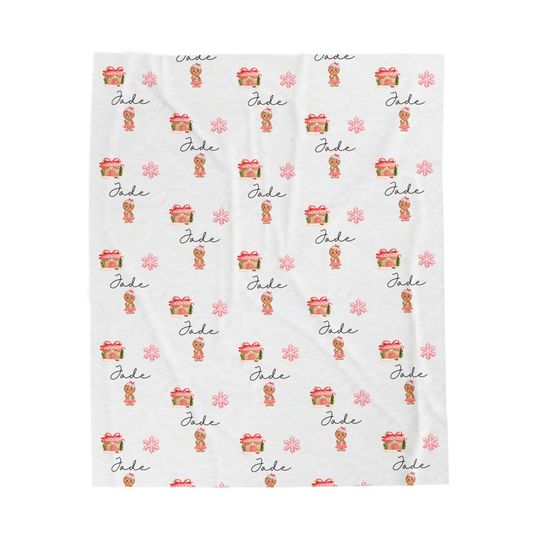 Discover Personalized Christmas Blanket,  Festive and Cozy for the Holidays, Cute Christmas Blanket, Best Christmas Gift, Custom Girl Name Blanket