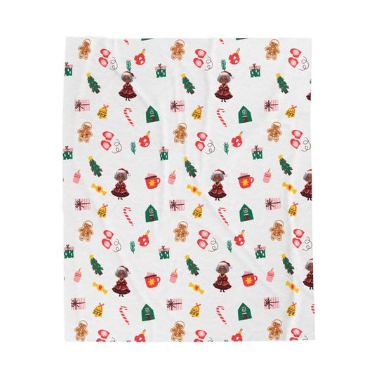 Discover Cozy Holiday Velveteen Plush Blanket, Soft Winter Throw, Christmas Blanket, Cute Decor, Gift for Kids and Families