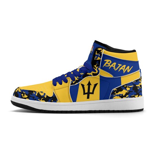 Barbados Shoes for Men and Women Barbados Flag Sneakers Barbados Flag High Tops National Flag Bajan Shoes High Tops Soca Lover Barbados Gift