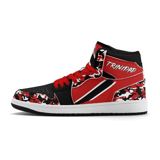 Discover Trinidad and Tobago Shoes Trinidad & Tobago Flag High Tops National Flag Trinidad and Tobago Black High Tops Trini Shoes Soca Fete Lovers