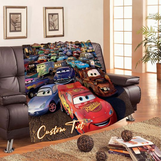 Discover Personalized Christmas Disney Cars Blankets Custom Name Tapestry Gift for Boys Girls and Adults winter blankets Handmade.