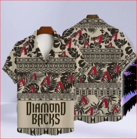 Discover Diamondbacks Geometric Pride MLB Hawaiian Shirt – Taupe Tiki Pattern