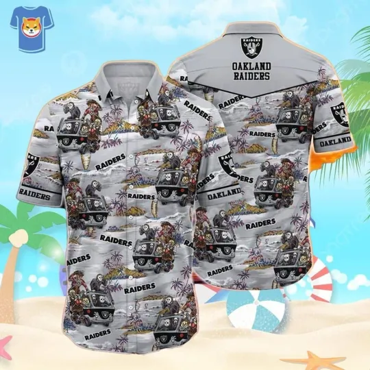 Discover Las Vegas Raiders Hawaiian Shirt Halloween Characters Beach Lovers Gift_c0t_29