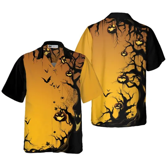 Discover Scary Halloween Tree Hawaiian Shirt Aloha Shirt For Men and Women