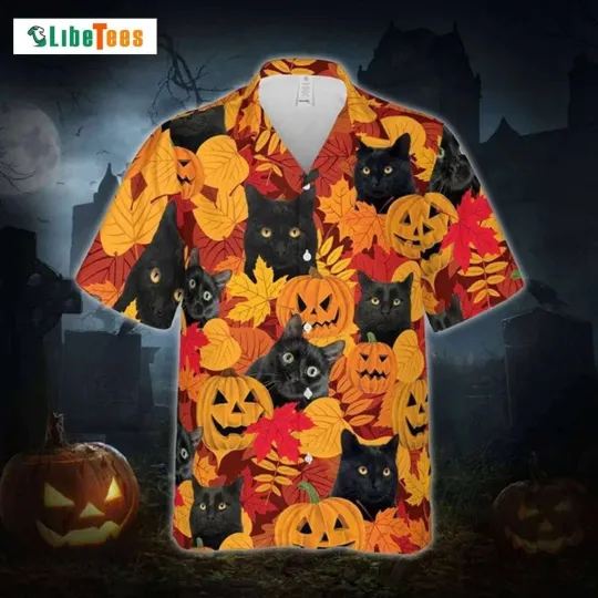 Discover Black Cat Halloween Cat Trendy Hawaiian Shirt Perfect Gifts For Your Loved Ones_