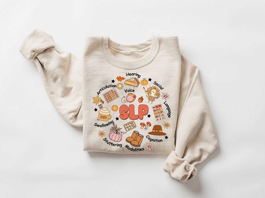 Discover SLP Thanksgiving Shirt, Speech Language Pathology Shirt, Speech Therapy Shirt, Thankful Shirts, Thanksgiving Gifts For SLP Speech Therapist