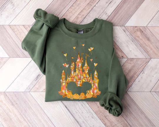 Disney Castle Thanksgiving Sweatshirt, Disney Thanksgiving T-Shirt, Happy Thanksgiving Shirt, Gift For Thanksgiving, Disney Pumpkin Shirt
