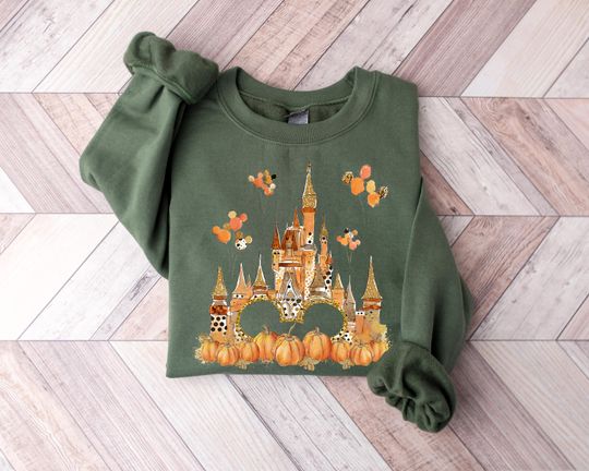 Discover Disney Castle Thanksgiving Sweatshirt, Disney Thanksgiving T-Shirt, Happy Thanksgiving Shirt, Gift For Thanksgiving, Disney Pumpkin Shirt