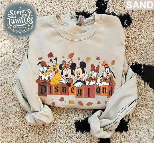 Discover Vintage Disneyland Thanksgiving Sweatshirt, Cute Mickey And Friends Thanksgiving Shirt, Disney Fall Vibes Family Matching Tees, Disney Fall
